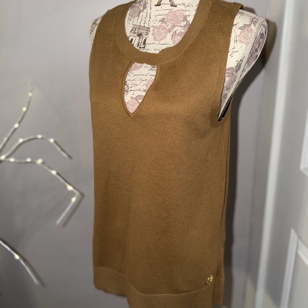 Michael Kors Brown Sleeveless Knit Top